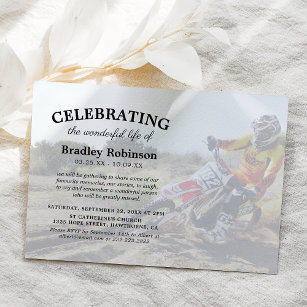 Lebensfeier   Motorcross-Foto Beerdigung Einladung