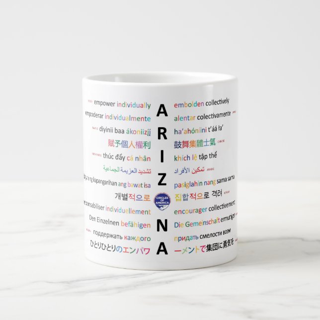 Lebensgrundsätze - Sprachen von Arizona II  Jumbo-Tasse (Vorderseite)