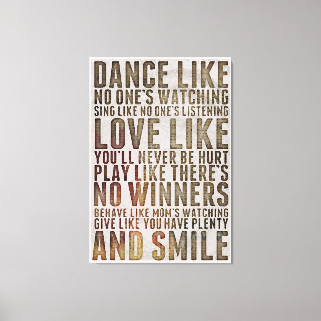 Lebenskostenvoranschlag Leinwanddruck (Vorderseite)