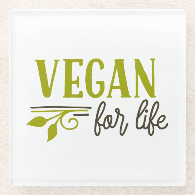 lebenslang vegan glasuntersetzer (Vorderseite)