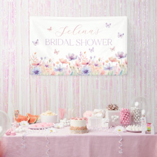 Lebenslange Schmetterlinge Wildblumen-Braut-Party Banner