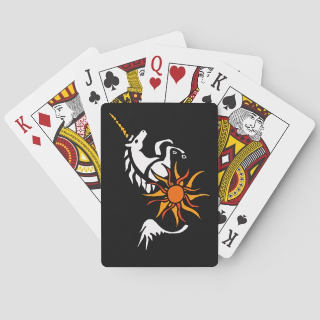 LEBENSLAUF, Springen der Einhorn-Spielkarten Spielkarten (Rückseite)