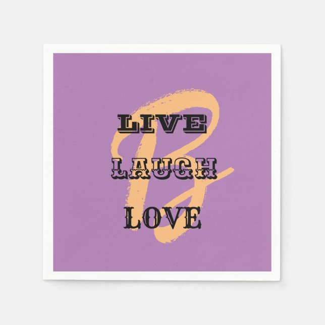 LEBENSLAUGH-LIEBE - ANFANG LILA MODERNES PAPIER SERVIETTE (Vorderseite)