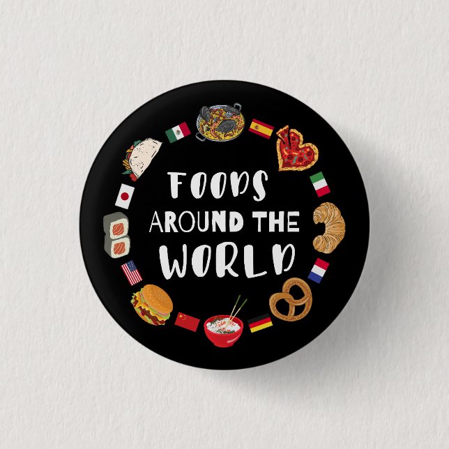 Lebensmittel auf der ganzen Welt Button (Vorderseite)