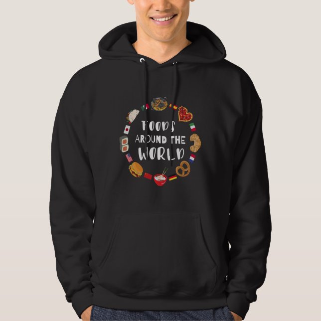 Lebensmittel auf der ganzen Welt Hoodie (Vorderseite)