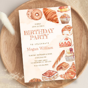 Lebensmittel Brot Gebäck Kunst Geburtstag Einladung