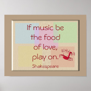 Lebensmittel der Liebe — Kunstdruck — Shakespeare- Poster