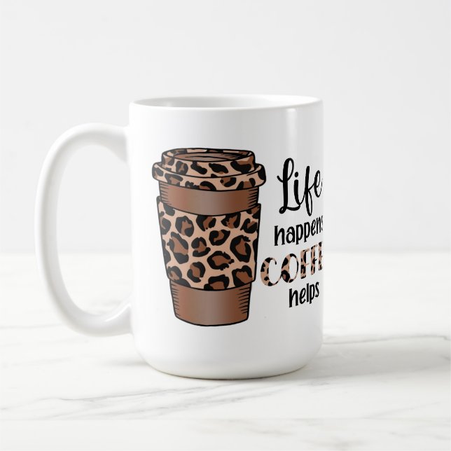 LEBENSMITTEL KAFFEE HELFEN LEOPARD PATTERN KAFFEETASSE (Links)