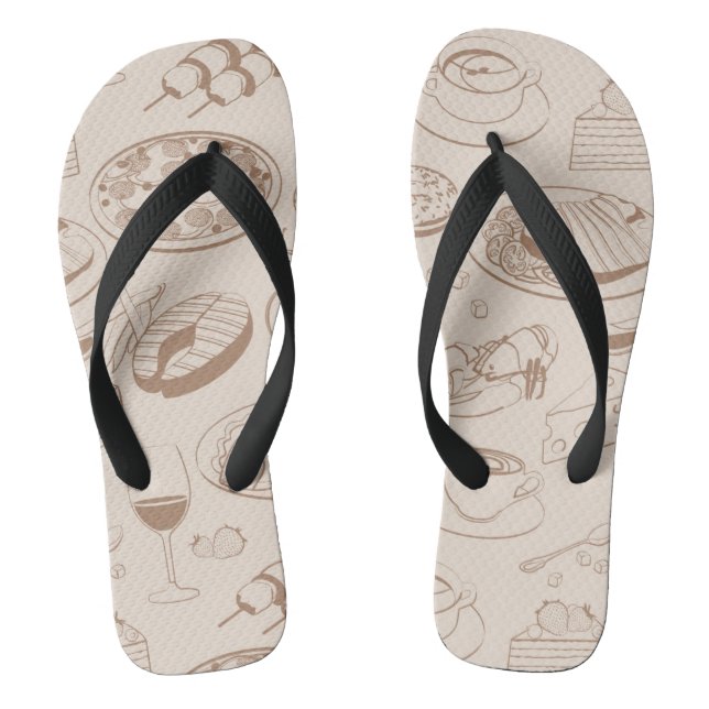 Lebensmittel Muster 3 Flip Flops (Fußbett)
