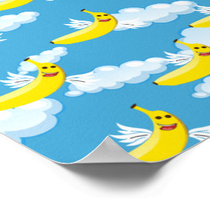 Lebensmittel-Party-Cartoon-Bananen Poster