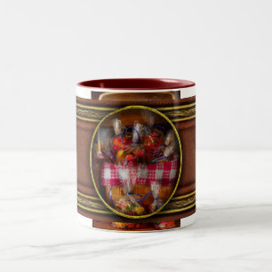Lebensmittel - Süßigkeiten - Gummibärchen zu verka Zweifarbige Tasse