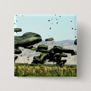 Lebensmittel- und Wassermengen werden in Luft geli Button