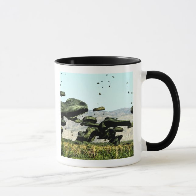 Lebensmittel- und Wassermengen werden in Luft geli Tasse (Rechts)