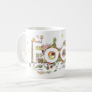 Lebensmittel Wort Kunst Bunt Lustig Backen Typogra Kaffeetasse