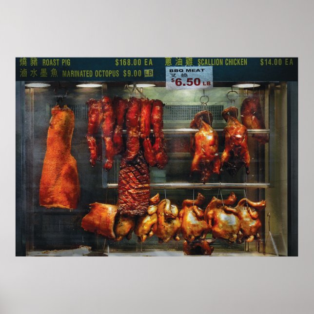 Lebensmittel - zum Verkauf bestimmtes Fleisch Poster (Vorne)
