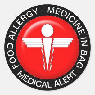 LEBENSMITTELALLERGIE - Arzneimittel in Beutel Runder Aufkleber