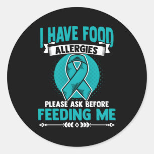 Lebensmittelallergie Lebensmittelkrankheit Allergi Runder Aufkleber