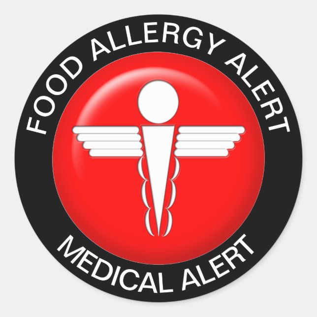 Lebensmittelallergie Medizinische Warnung - Rundkl Runder Aufkleber (Vorderseite)