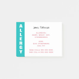 Lebensmittelallergie - Personalisierter Aquamarine Post-it Klebezettel