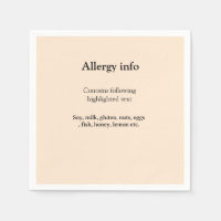 Lebensmittelallergie-Warnung Name hinzufügen Text 