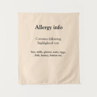 Lebensmittelallergie-Warnung Name hinzufügen Text