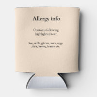 Lebensmittelallergie-Warnung Name Text Lebensmitte