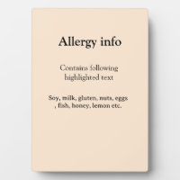 Lebensmittelallergie-Warnung Name Text Lebensmitte
