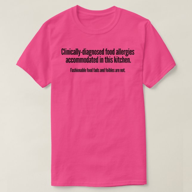 Lebensmittelallergien T-Shirt (Design vorne)