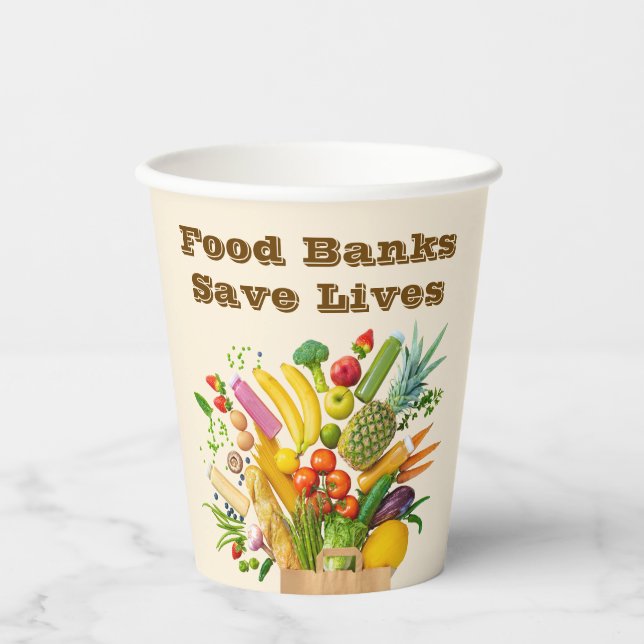Lebensmittelbanken Rettete Leben Pappbecher (Vorderseite)