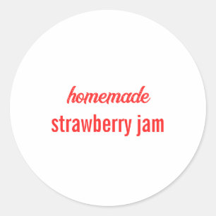 Lebensmitteletiketten Canning Jar Strawberry Jam S Runder Aufkleber