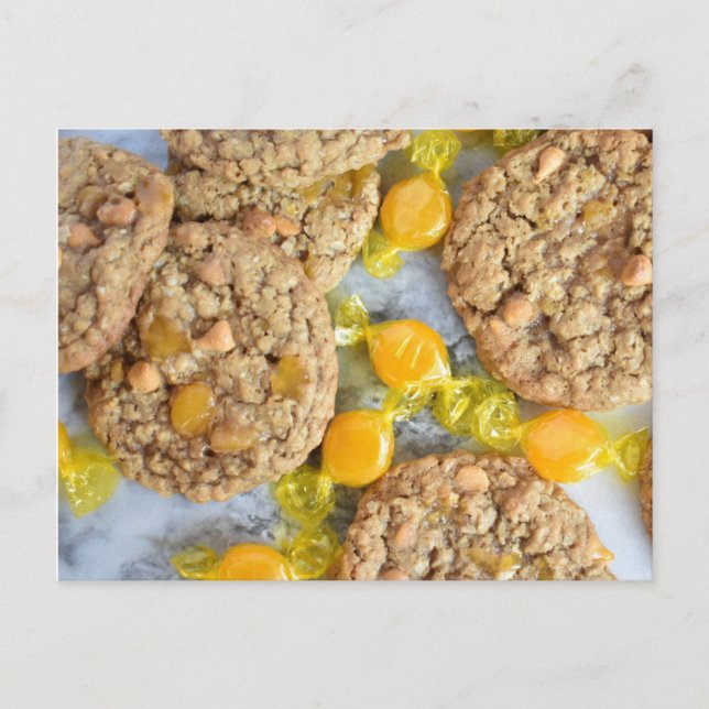 Lebensmittelfotografie Butterscotch-Hafermehl-Cook Postkarte (Vorderseite)