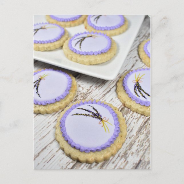Lebensmittelfotografie Lavendel Shortbread Cookies Postkarte (Vorderseite)