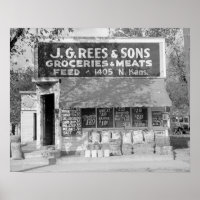 Lebensmittelgeschäft & Füttre Store, 1938. Vintage