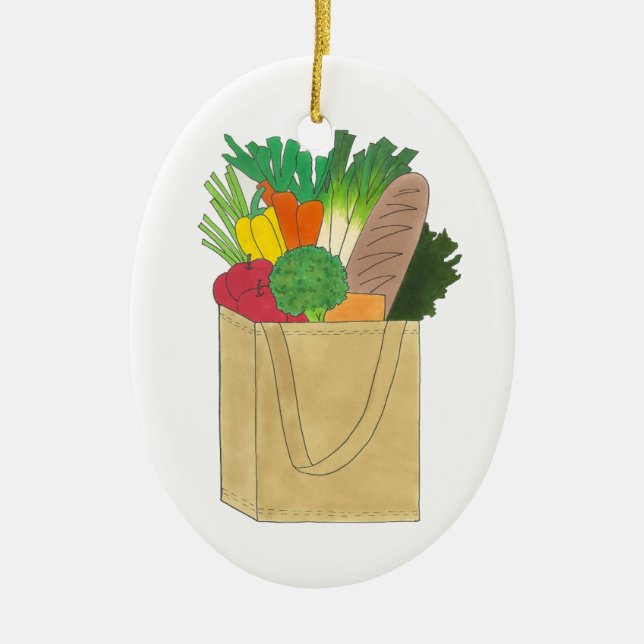 Lebensmittelgeschäft Großmarkt Obst Gemüse Keramik Ornament (Vorne)