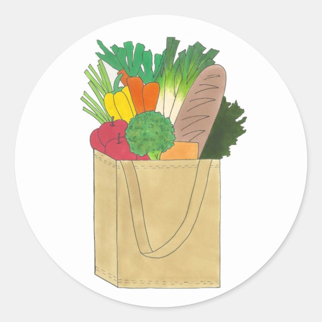 Lebensmittelgeschäft Großmarkt Obst Gemüse Runder Aufkleber (Vorderseite)