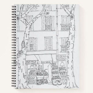 Lebensmittelgeschäft Rue Brea, Paris, Frankreich Notizbuch