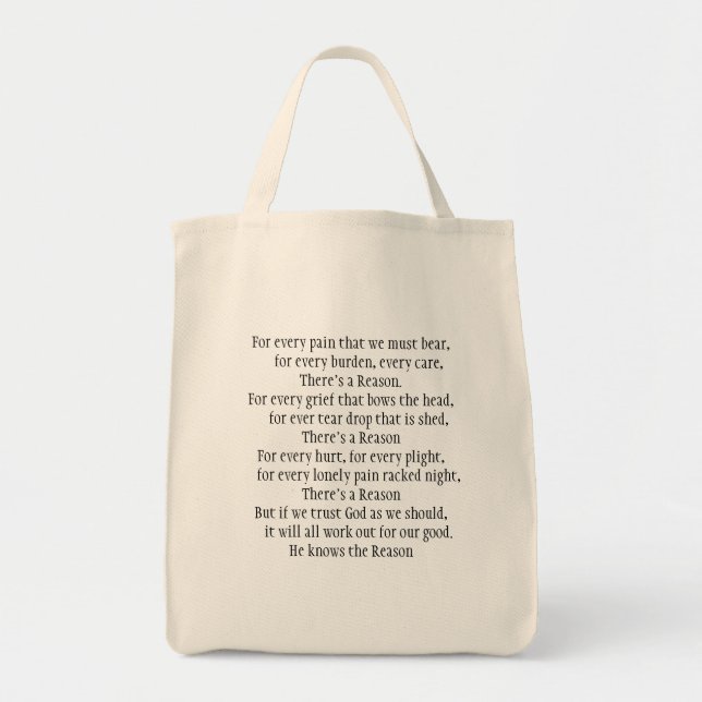 Lebensmittelgeschäft-Tasche mit schönem Gedicht Tragetasche (Vorne)