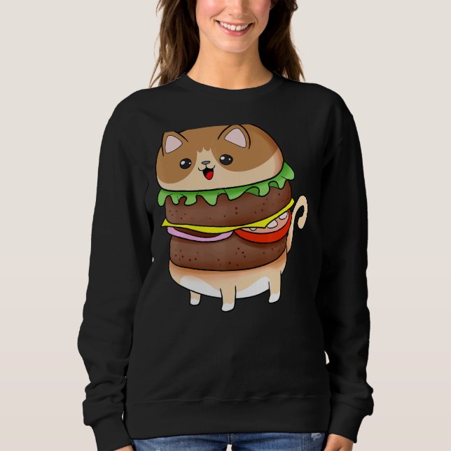 Lebensmittelkatzenburger Sweatshirt (Vorderseite)