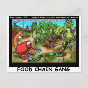 Lebensmittelkette Gang Funny spendet T-Shirts Kart Postkarte