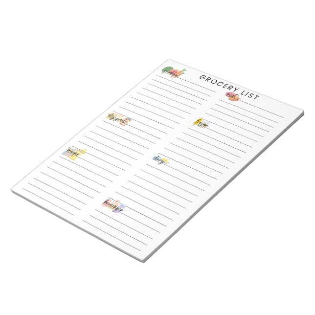 Lebensmittelliste Notepad Notizblock (angewinkelt)