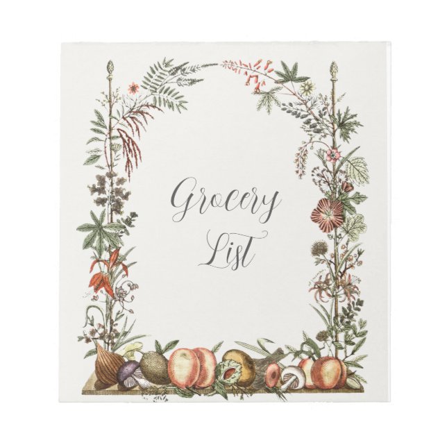 Lebensmittelliste Notepad Notizblock (Vorderseite)