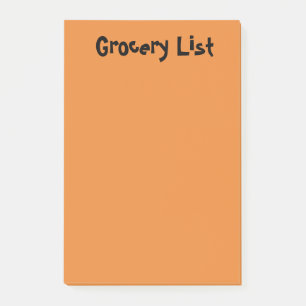 Lebensmittelliste Orange Sticky Notes Post-it Klebezettel