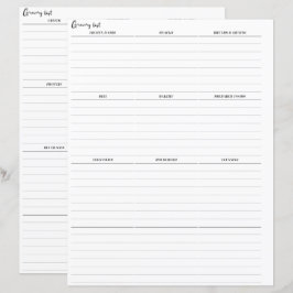 Lebensmittelliste Planner Seiten einfügen