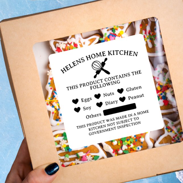 Lebensmittelsicherheit Weißer Aufkleber für Allerg (Von Creator hochgeladen)