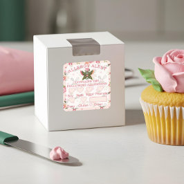 Lebensmittelsicherheitsallergie Butterfly Butterfl Quadratischer Aufkleber