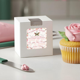 Lebensmittelsicherheitsallergie Butterfly Warnbäck Quadratischer Aufkleber