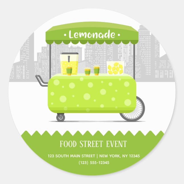 LebensmittelstraßenLimonade Runder Aufkleber (Vorderseite)