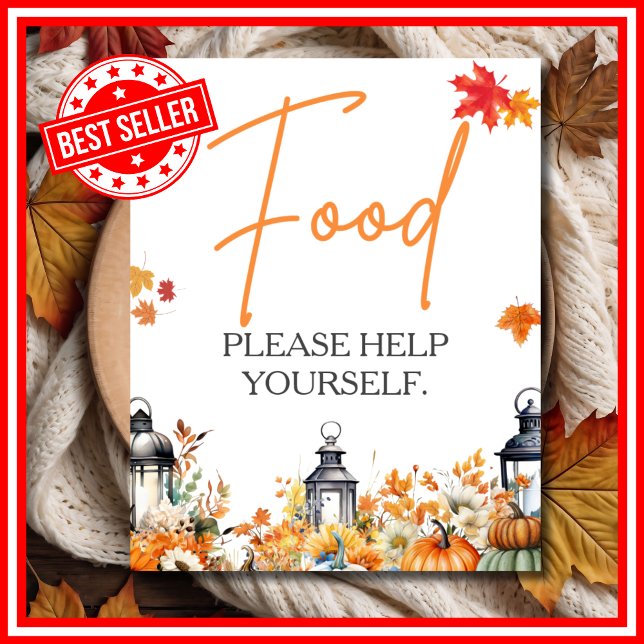 LEBENSMITTELUNTERZEICHNEN SIE EINE KürbisBaby-Dusc Poster (FOOD SIGN A Little Pumpkin is on the Way Fall Autumn Baby Shower Poster )