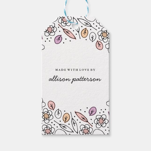 Lebensmittelverpackungen Florals & Blätter Geschen Geschenkanhänger (Vorderseite)
