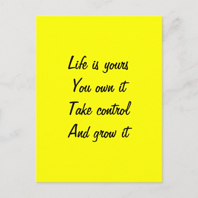 Lebensmotivation Postkarte (Vorderseite)